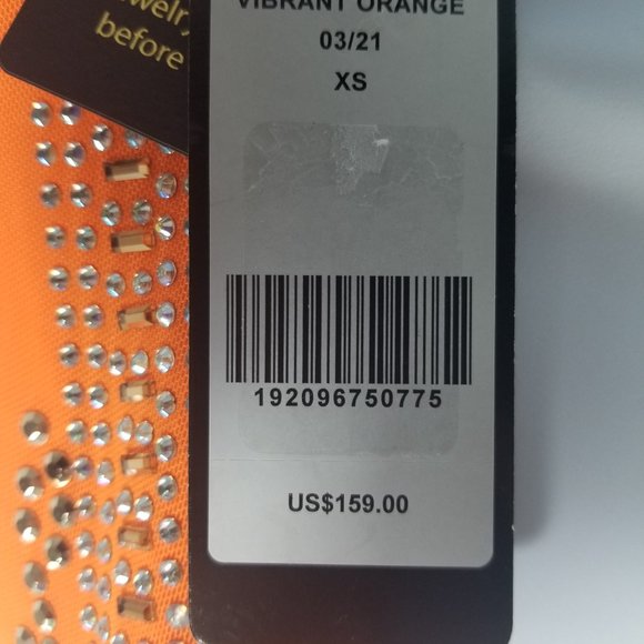 BEBE EMBELLISHED OPEN SHOULDERS DRESS $149 - XXS XS M - ORANGE - NEW WITH TAGS - Picture 6 of 7